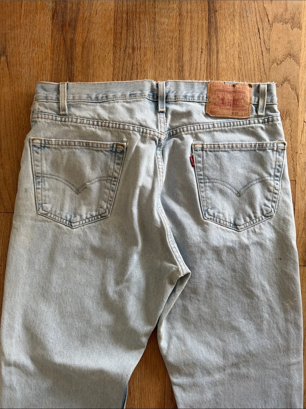 VTG Levi’s Light Wash Distress High Waisted Men's Jeans Casual Straight Fit 36x3